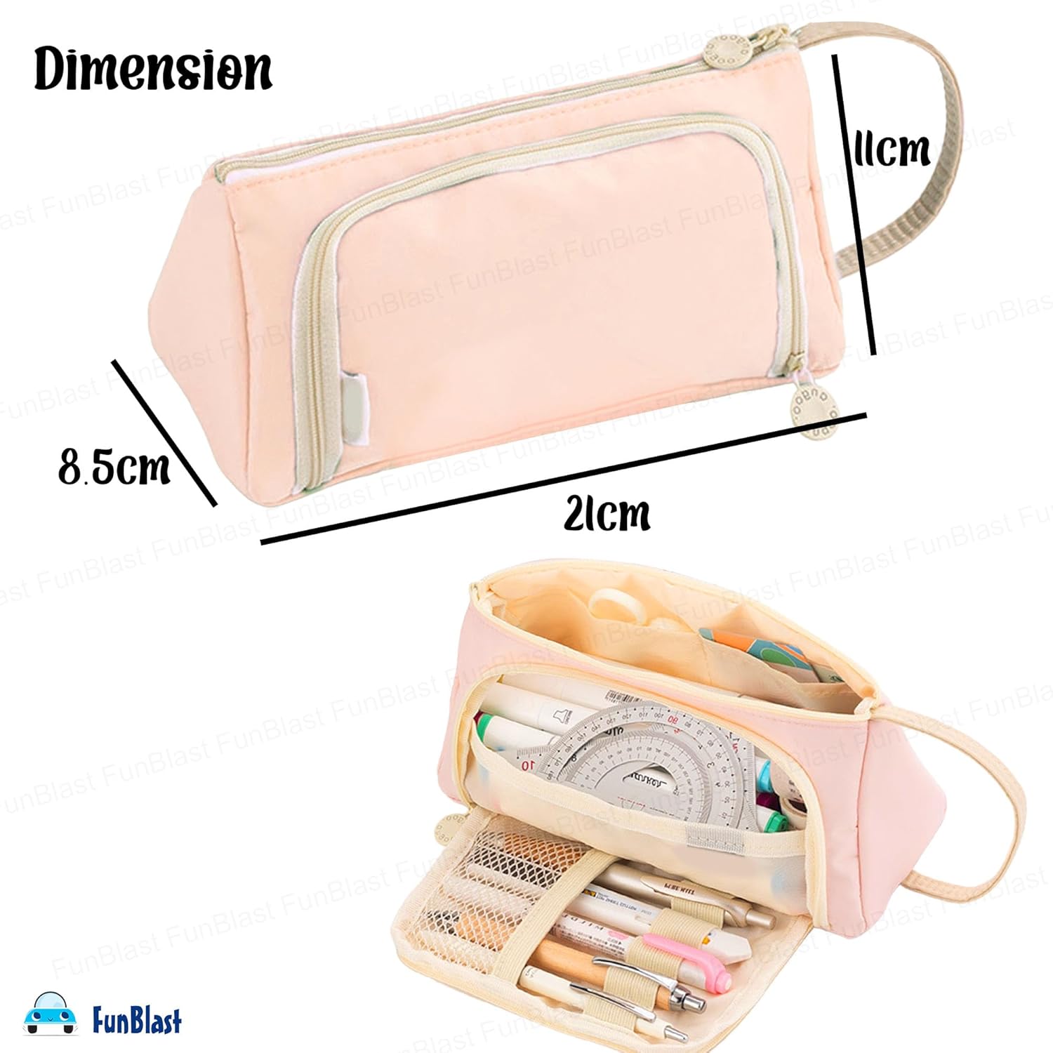 Multipurpose Stationery Organizer Bag with Handle for Kids & Adults(Pink)