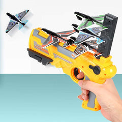 Airplane Launcher Gun Toy, Catapult Aircrafts Gun With 4 Foam Aircrafts, Outdoor Shooting Activity Game For 3+ Years Kids, Flying Airplane Launcher Gun Toy