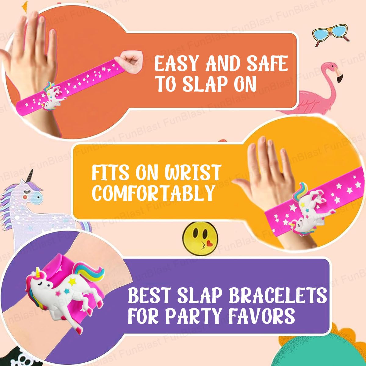 Unicorn Wrist Band - Slap Bracelets for Kids