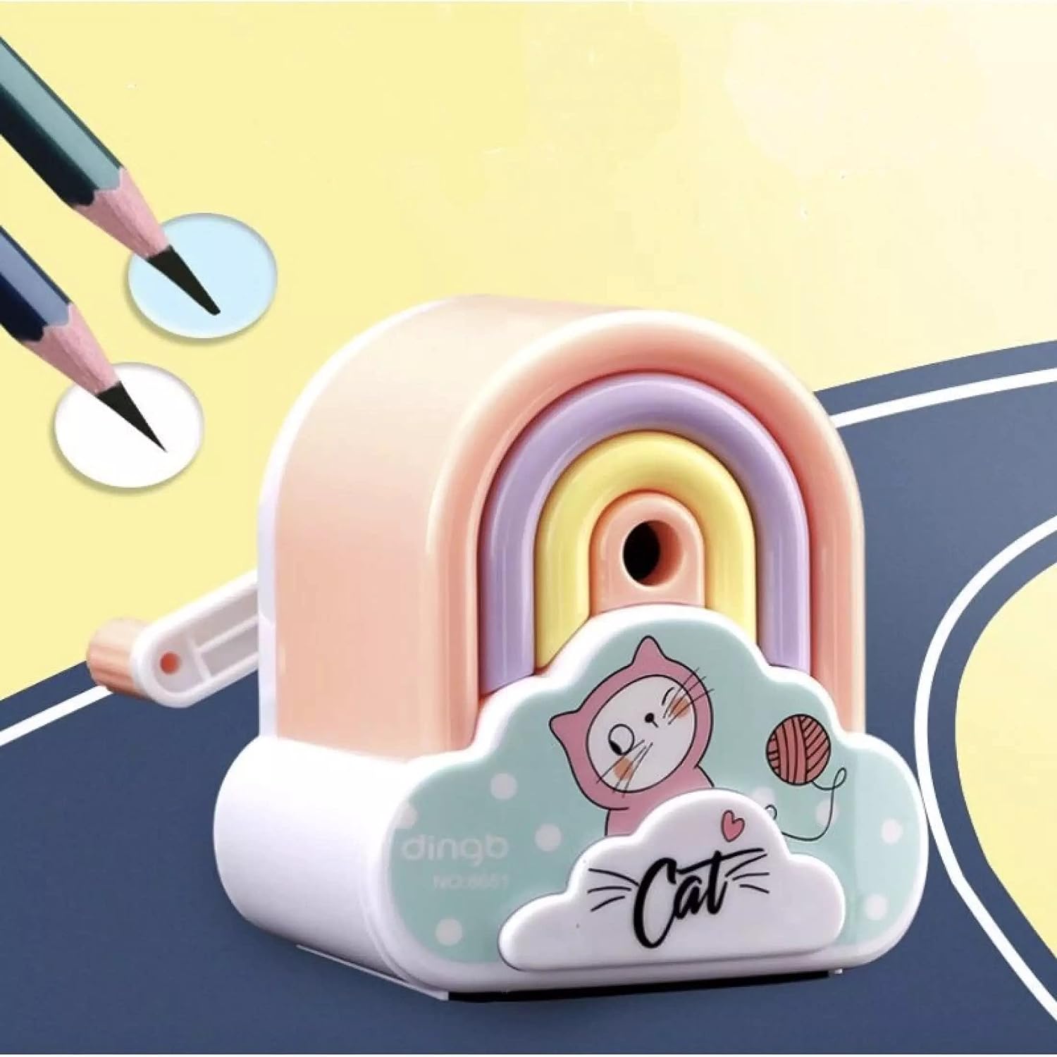 Sharpener for Kids Rainbow Pencil Sharpener, Table Sharpener Machine - Random Color