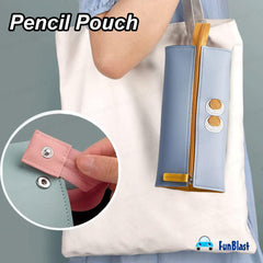 Multipurpose Zipper Pencil Pouch for Kids & College Students (Blue)
