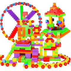 Toy Building Blocks - DIY Blocks with Wheel for Kids - Learning and Education Toys for Kids - 290 Pcs