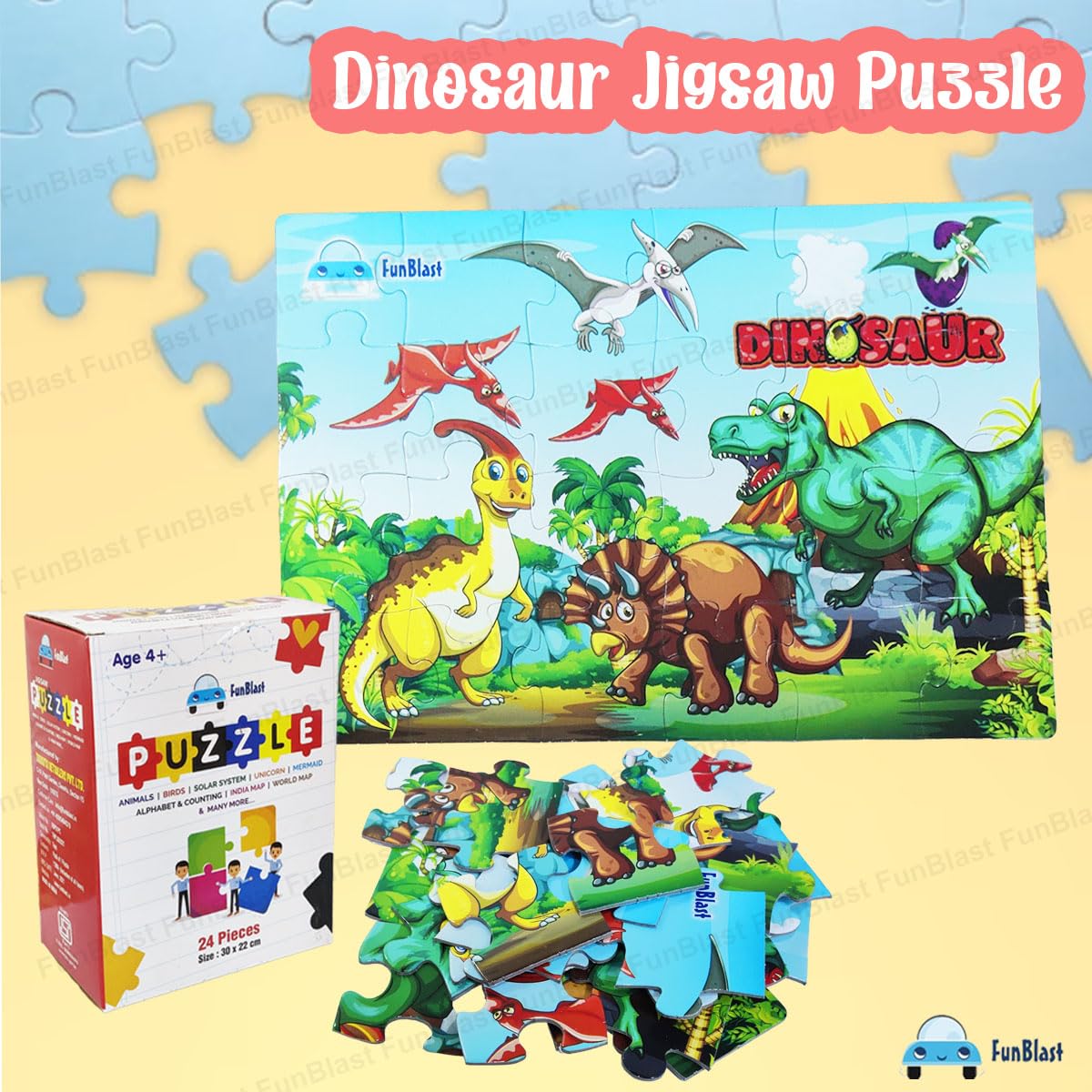 Dinosaur Jigsaw Puzzle for Kids Jigsaw Puzzle for Kids of Age 3-5 Years – 24 Pcs (Size 30X22 cm)