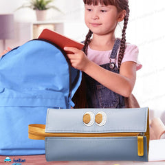 Multipurpose Zipper Pencil Pouch for Kids & College Students (Blue)