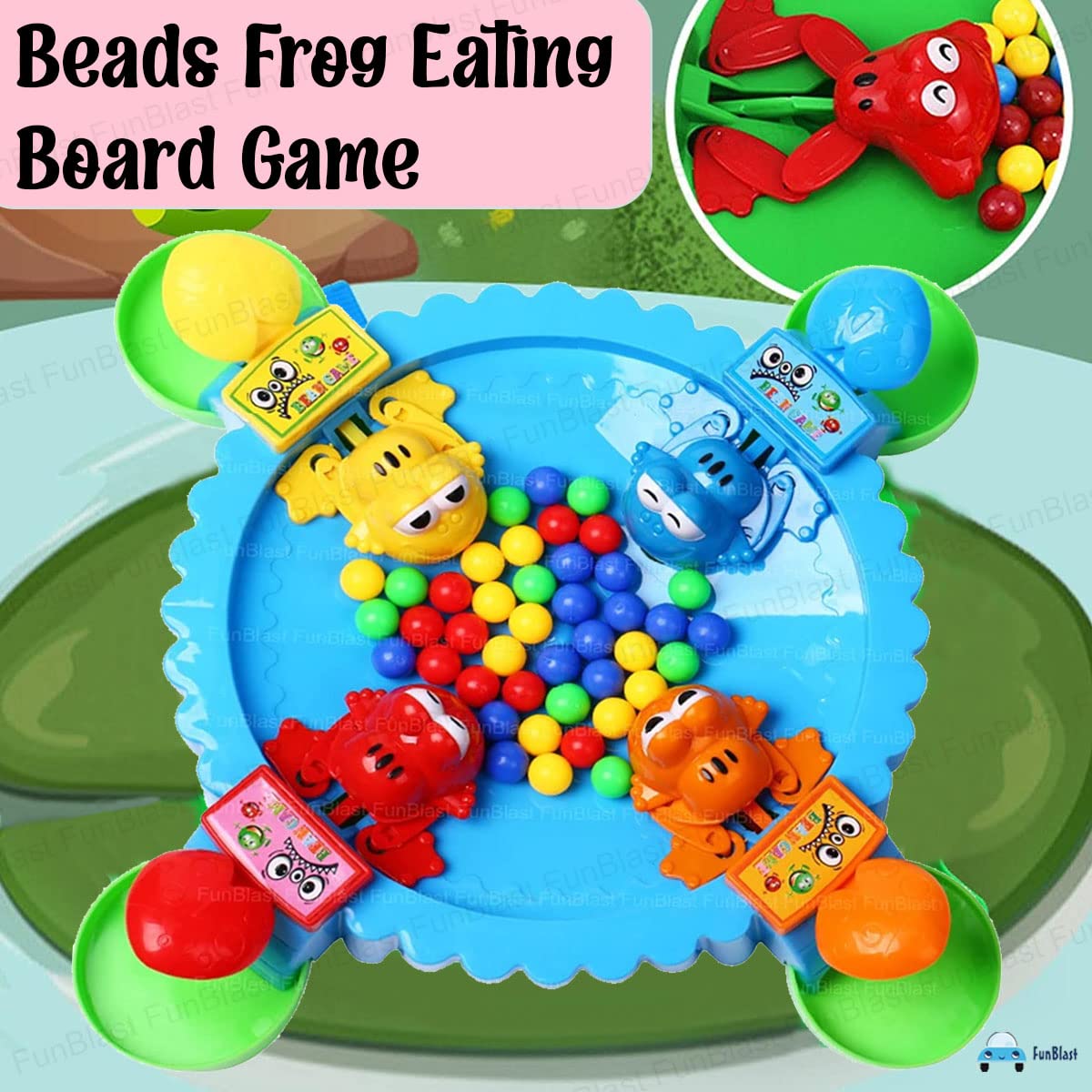 Hungry Frog Game for Kids - Beads Frog Eating Board Game, Table Top Desktop Finger Toy Game for Kids, Hungry Frog Eating Board Game, Family Board Games for Kids (2-4 Player)