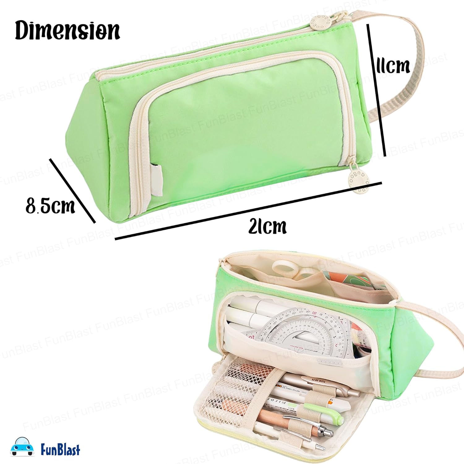 Multipurpose Stationery Organizer Bag with Handle for Kids & Adults(Sea Green)