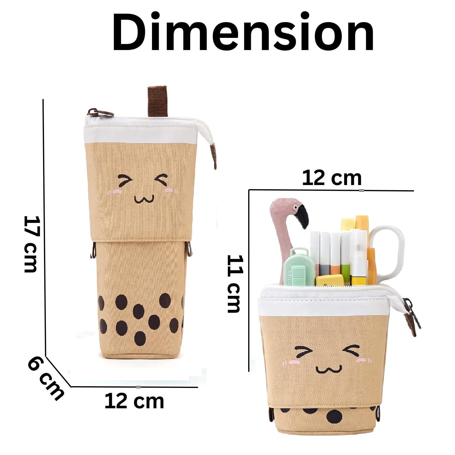 Boba Pop-Up Stationery Organizer for Kids (Brown)