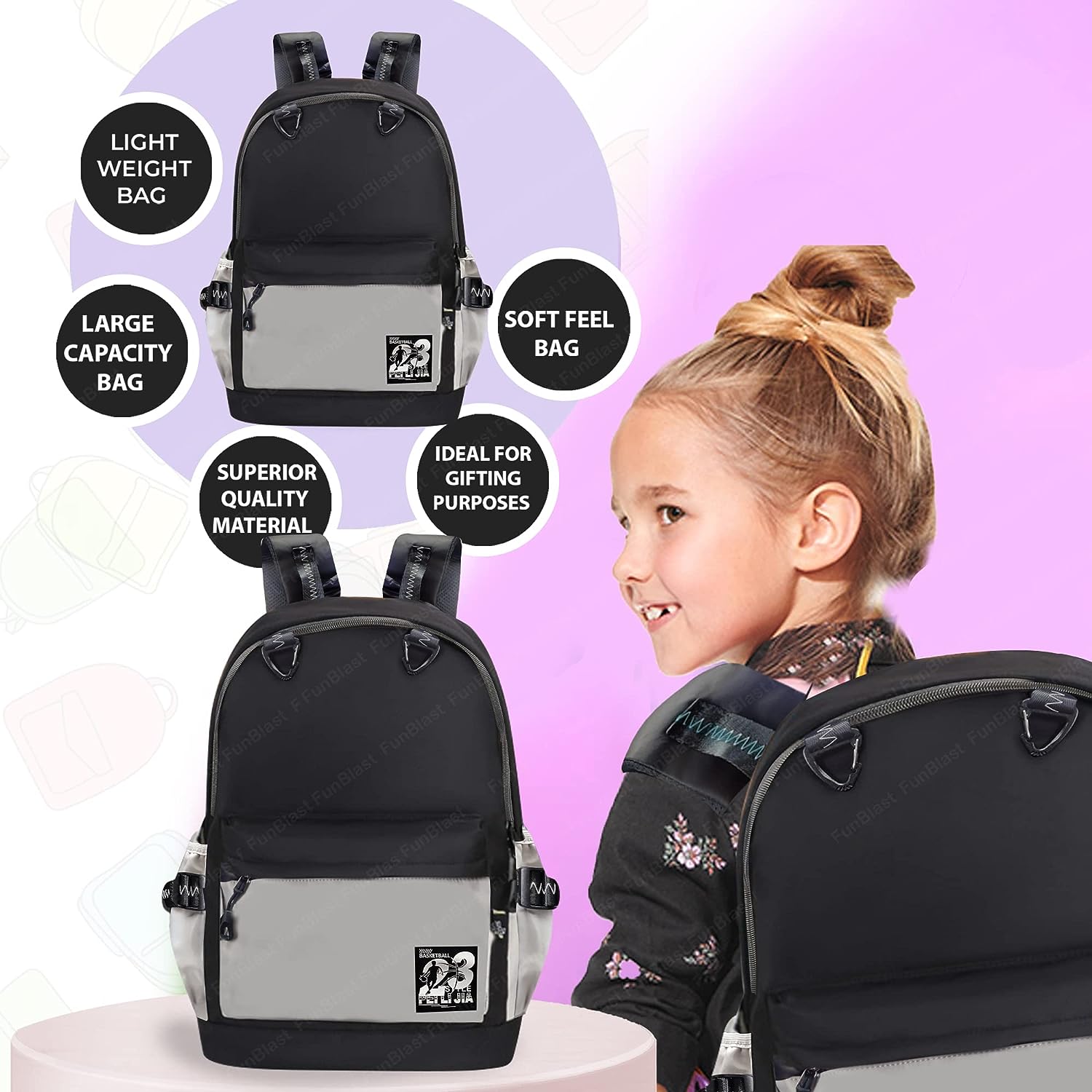 School Bag - School Backpack, College Backpack, Travel Backpack, Office Backpack, Multipurpose Bag for Kids, Casual Bagpack, Picnic Bag for Boys & Girls (46 X 34 X 20 CM)