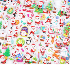 Christmas Kawaii Stickers Set – Set of 8 Sheets Stickers for Kids, 3D Stickers for Girls, Foam Stickers for Kids, Cute Stickers, Craft Stickers