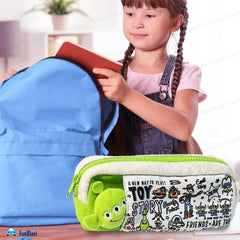Cartoon Design Multipurpose Zipper Pouch for Kids (Green)