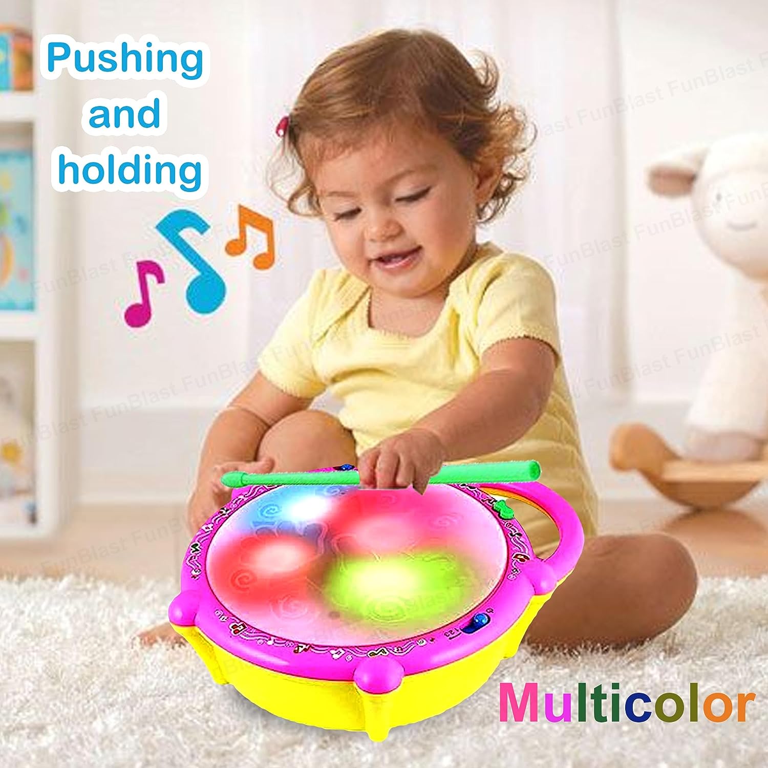 Flash Drum for Kids - Musical Drum Toy, Sound and Light Toys for Kids, –  FunBlast