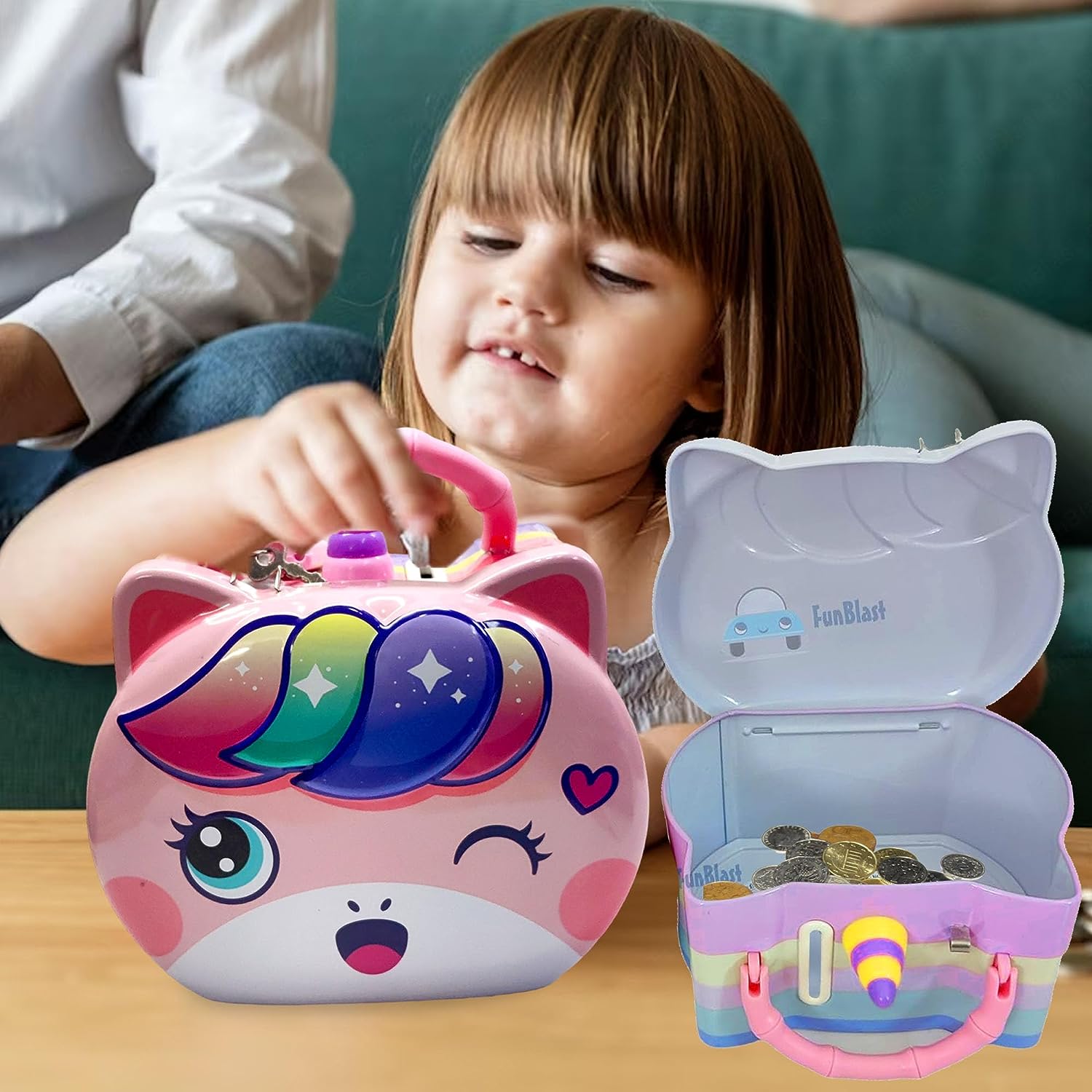 Electronic Unicorn Piggy Bank – Steals Coins With Voice & Music, Fun Savings For Kids