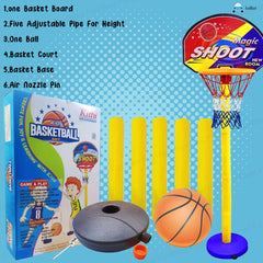 Basketball for Kids – Basketball with Net and Adjustable Stand, Basketball Hoop for Kids, Kids Basketball Toys, Indoor and Outdoor Games for Boys & Kids