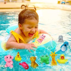 Bath Toys for Baby - Colorful Animal Bath Toys, Toddler Baby Bathtub Bathing Squeeze Bath Toy (Pack of 12 PC)
