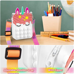 Unicorn Pop it Sling Bag - Crossbody Bag for Kids, Pop it Purse for Girls, Stress Relief Toys Pop It Bag for Girls