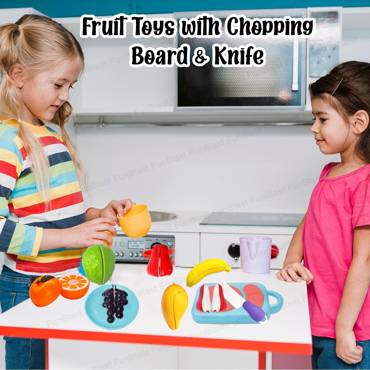 Realistic Fruit Toy for Kids, Kids Toy with Chopping Board & Knife – (Multicolor; 9 Pcs)