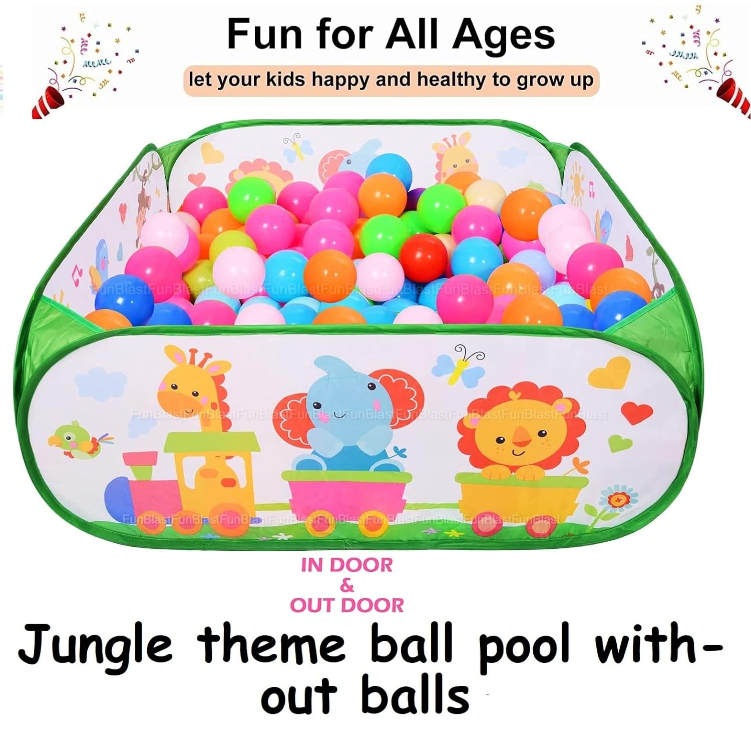 Ball Pool for Kids-Large Size Foldable Square Activity Ball Pool for Kids,Kids Play Tent,Ball Pit Without Balls for Kids, Playground Tent House-Balls Not Included, Tent House Theme