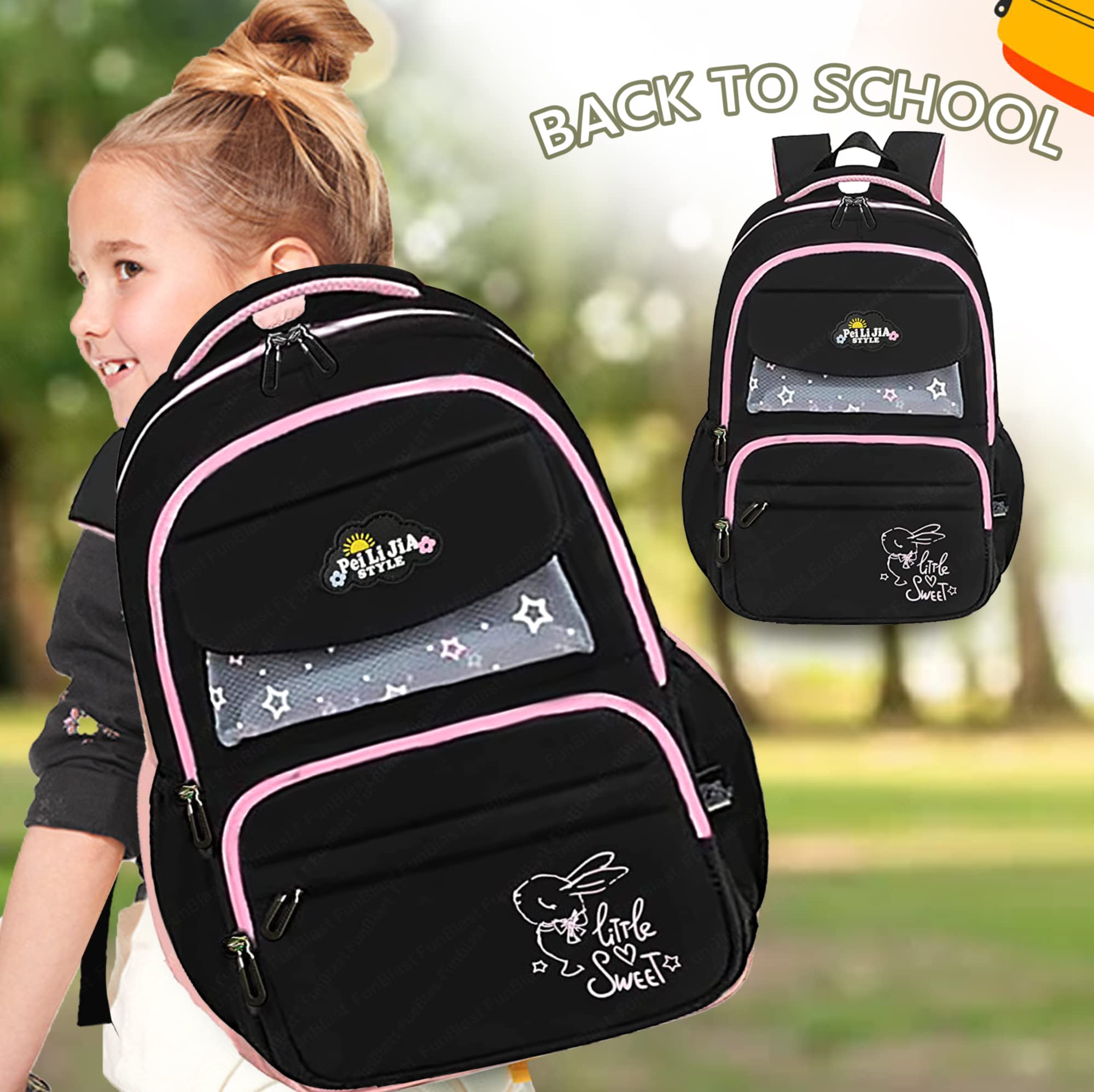 School Bags for Kids Girls – Multi-Purpose Bag for Kids, School Backpack, College Backpack, Large Capacity Travel Backpack, Picnic Bag, Lightweight School Bags (46 X 32 X 16 CM)