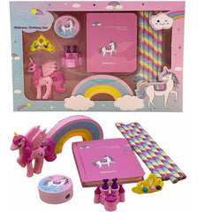 Unicorn Stationery Set for Girls Boys - Kawaii Stationery for Girls, Stationery Box with Pencil, Eraser, Sharpener, Diary Stationery Kit for Kids