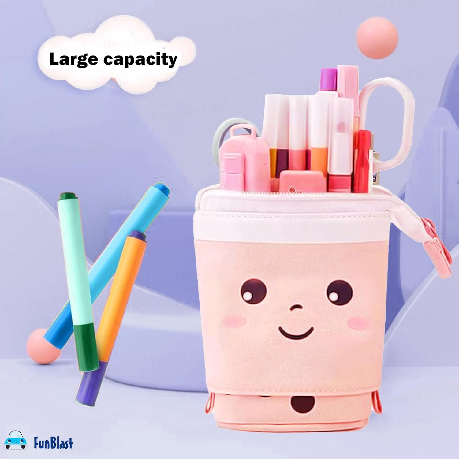 Boba Pop-Up Stationery Organizer for Kids (Pink)