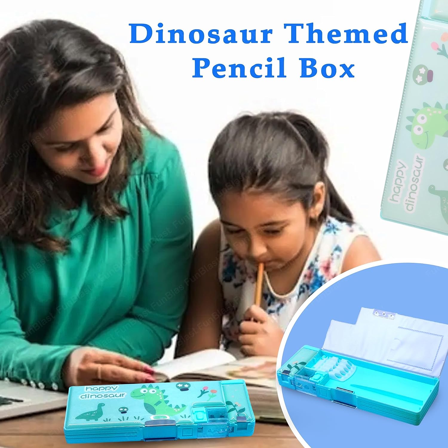 Multifunctional Pencil Box for Kids, Dinosaur Pencil Box, Kids Pencil Box for Boys & Girls, Magnetic Pencil Box for Boys, Pop up Pencil Box