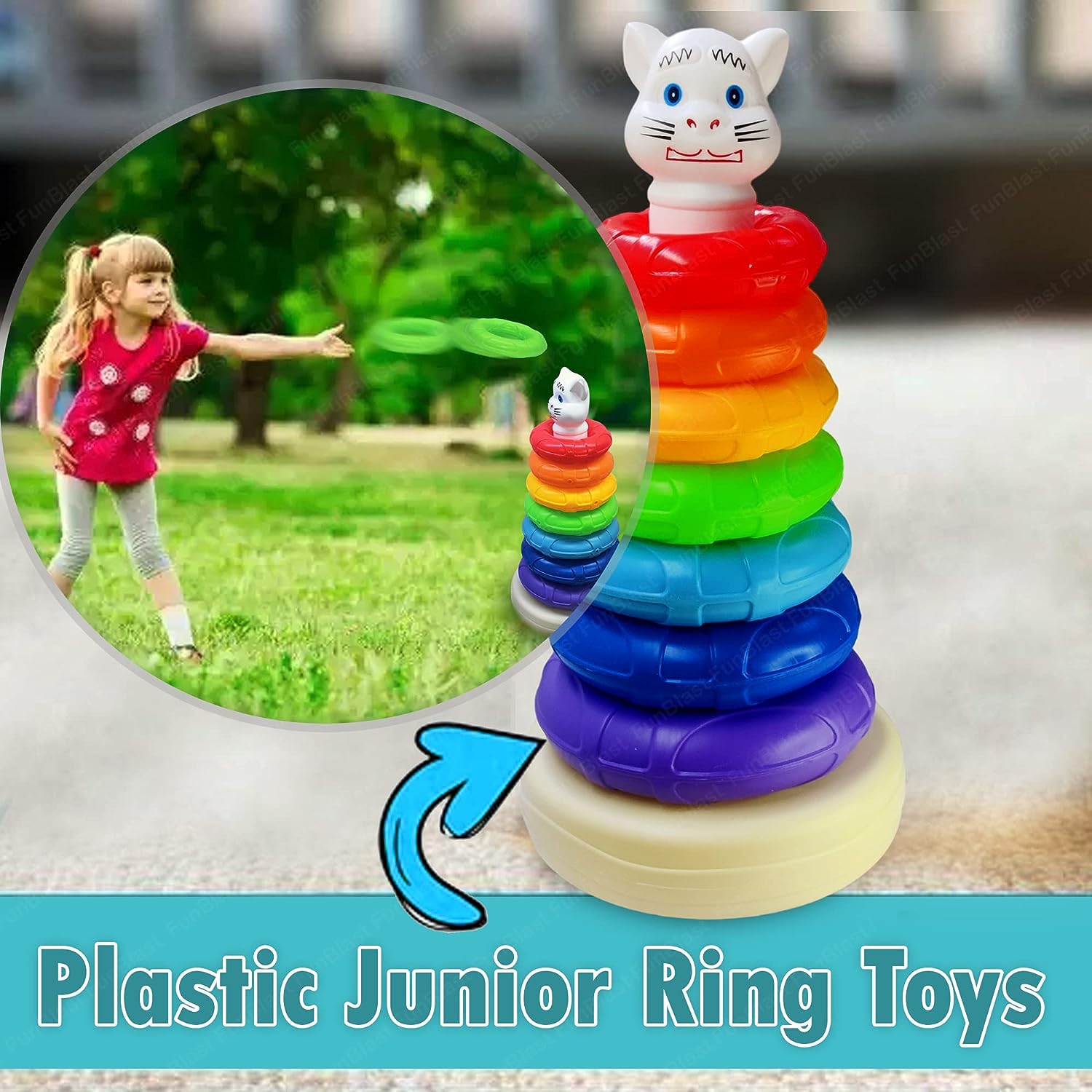 Plastic Baby Kids Teddy Stacking Ring Jumbo Stack Up Educational Toy 5pc,  Stacking Rings Toy, प्लास्टिक तोय रिंग्स - The Little Big Store, Ahmedabad  | ID: 2853290458197