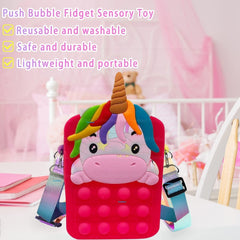 Unicorn Pop it Sling Bag - Crossbody Bag for Kids, Pop it Purse for Girls, Pop it Bag for Girls Sling Bag for Girls, Sling Bag for Women