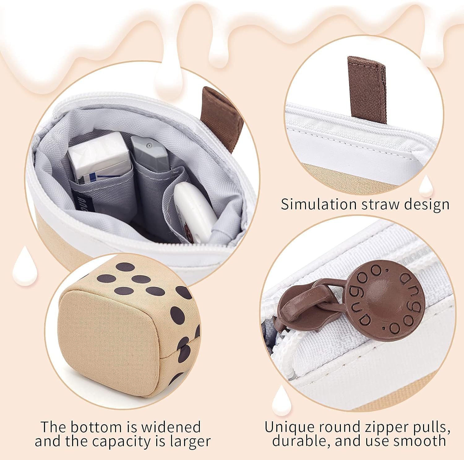 Boba Pop-Up Stationery Organizer for Kids (Brown)