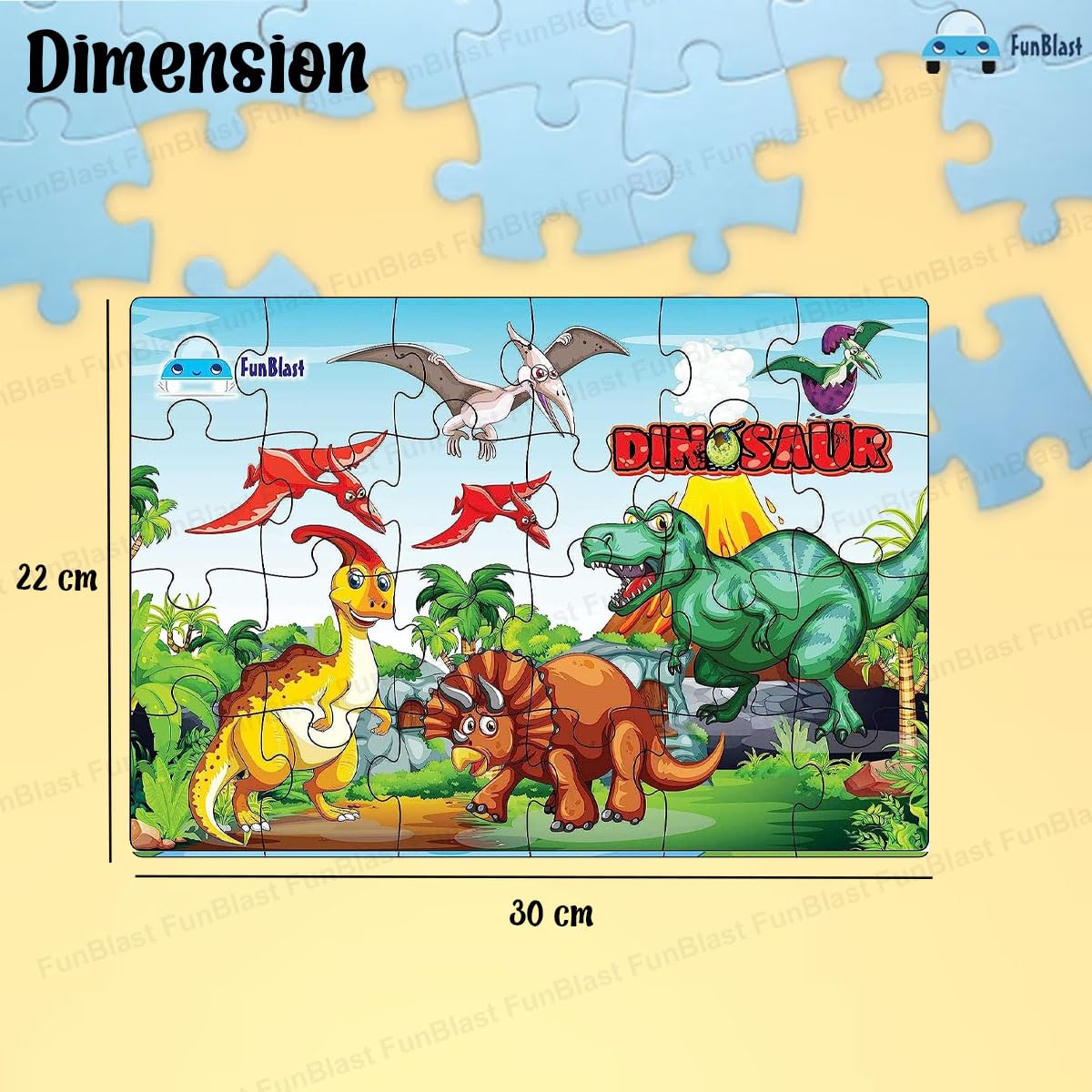 Dinosaur Jigsaw Puzzle for Kids Jigsaw Puzzle for Kids of Age 3-5 Years – 24 Pcs (Size 30X22 cm)