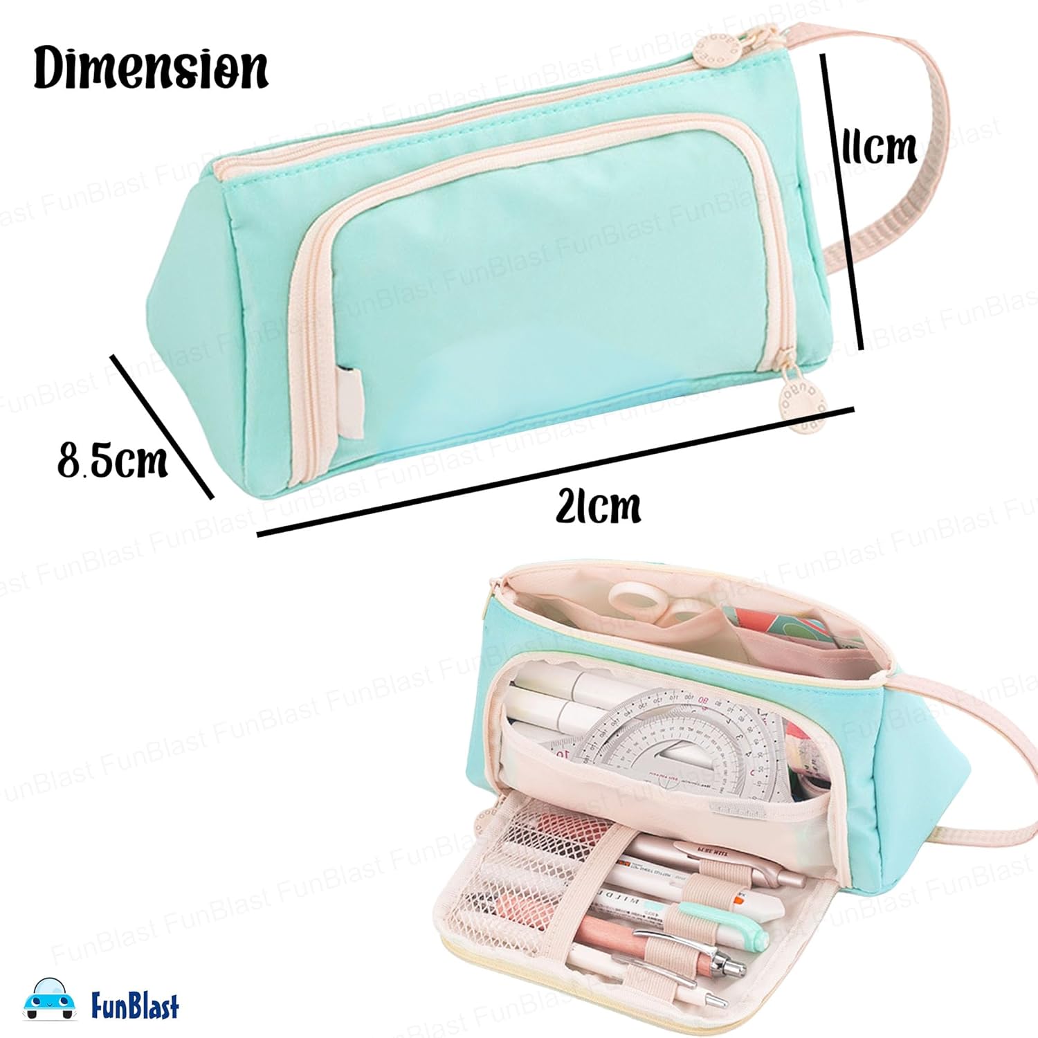 Multipurpose Stationery Organizer Bag with Handle for Kids & Adults(Light-blue)