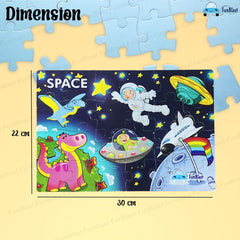 Dinosaur Space Theme Jigsaw Puzzle for Kids – 24 Pcs Jigsaw Puzzle for Kids, Boys, Girls