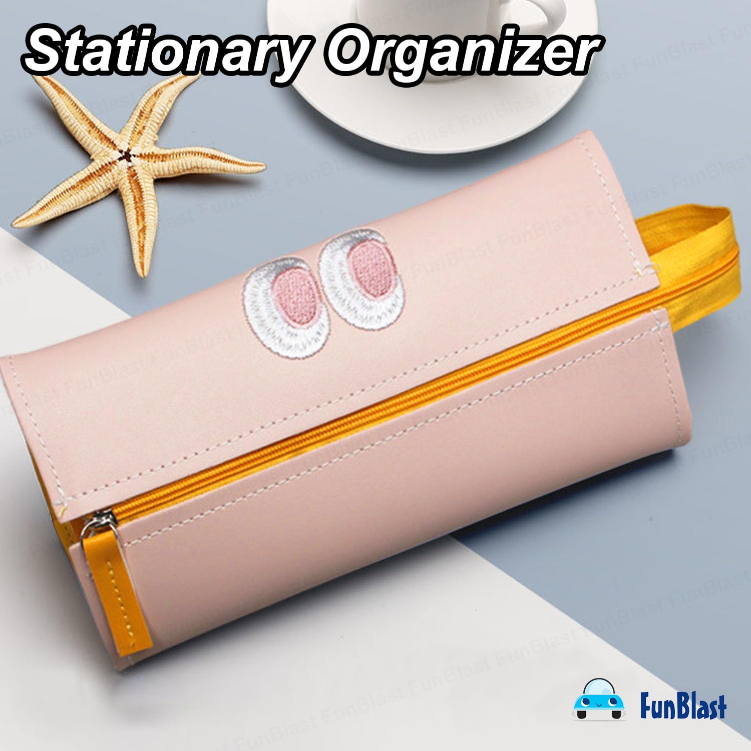 Multipurpose Zipper Pencil Pouch for Kids & College Students (Pink)