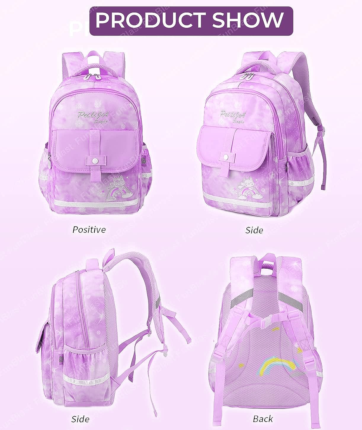 Unicorn Backpack for Children - School Bag for Student, School and College Bags, Lightweight Large Capacity Bag for Boys Girls Kids, Travel Bag, Picnic Bag (42 X 29 X 18 CM)