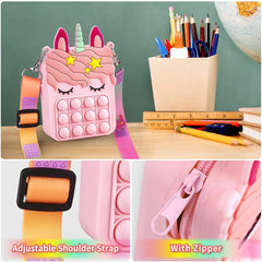 Unicorn Pop it Sling Bag - Crossbody Bag for Kids, Pop it Purse for Girls, Stress Relief Toys Pop It Bag for Girls