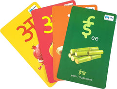 Hindi Alphabet Flash Cards for Kids - 48 Double Sided Flash Cards with Tracing Activity, Hindi Flash Cards with Pictures for Kids