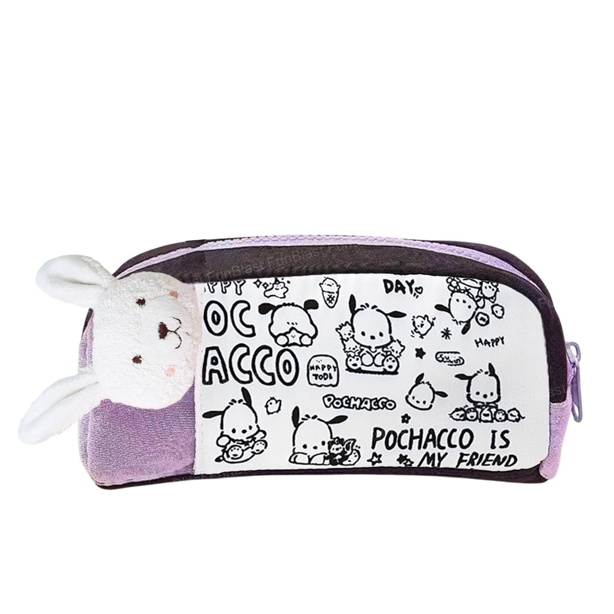 Cartoon Design Multipurpose Zipper Pouch for Kids (Purple)