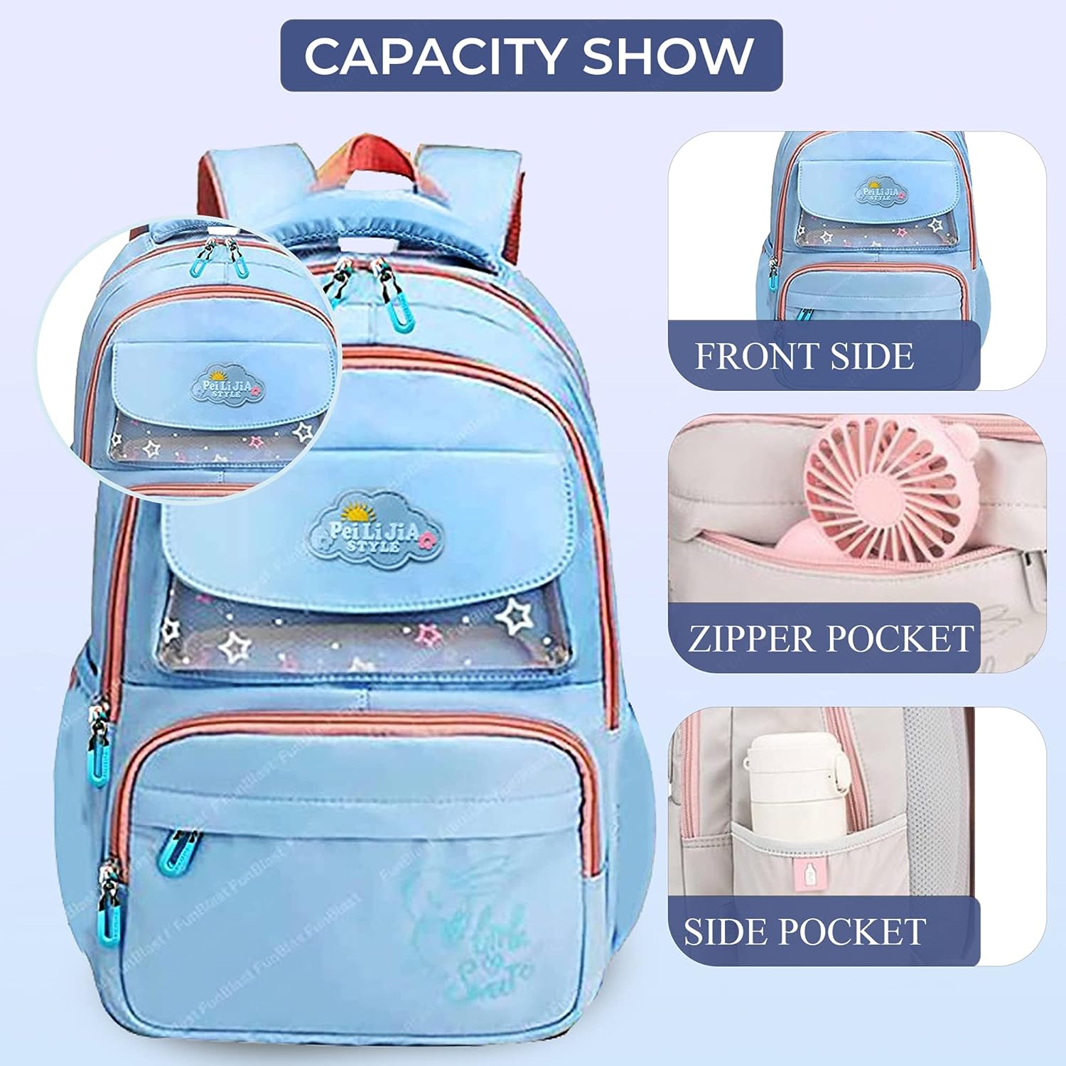 School Bags for Kids Girls – Multi-Purpose Bag for Kids, School Backpack, College Backpack, Large Capacity Travel Backpack, Picnic Bag, Lightweight School Bags (46 X 32 X 16 CM)