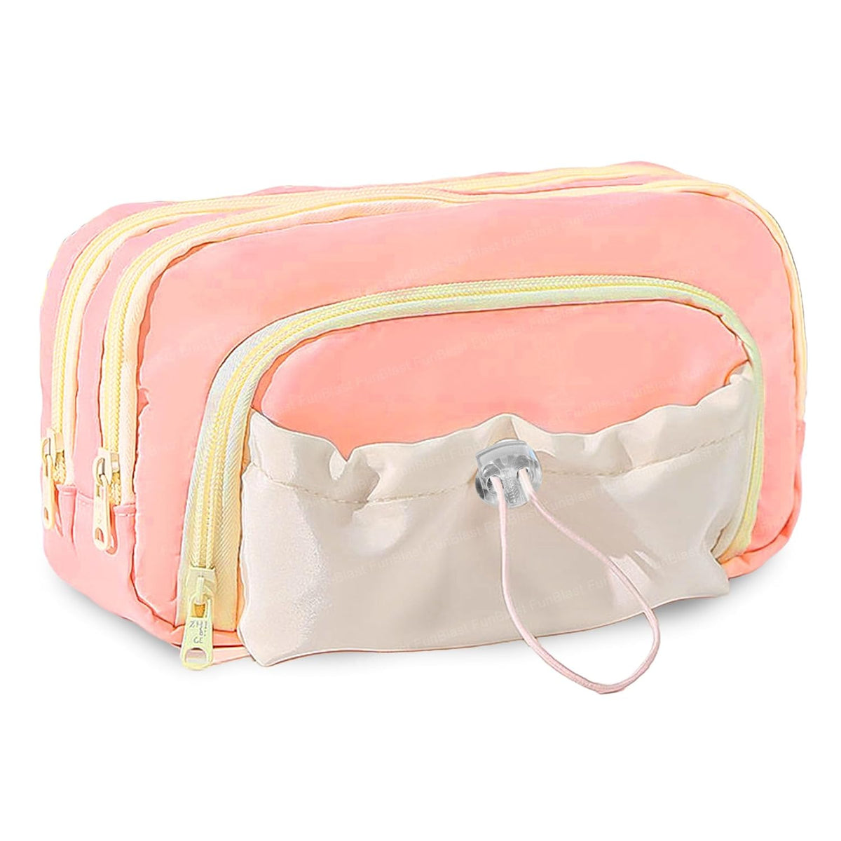 Kawaii Pencil Pouch With Drawstring Pocket (Pink)
