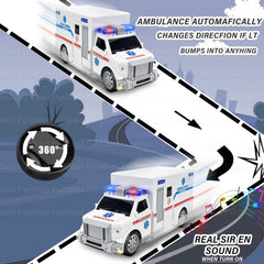 Friction Power Toy Ambulance with Light and Sound Effects for 3+ Years Old Kids Boys and Girls (Pack of 1)