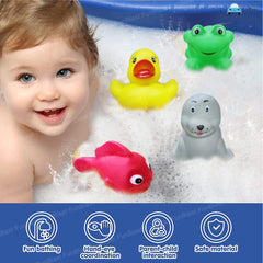 Bath Toys for Baby - Colorful Animal Bath Toys, Toddler Baby Bathtub Bathing Squeeze Bath Toy (Pack of 12 PC)