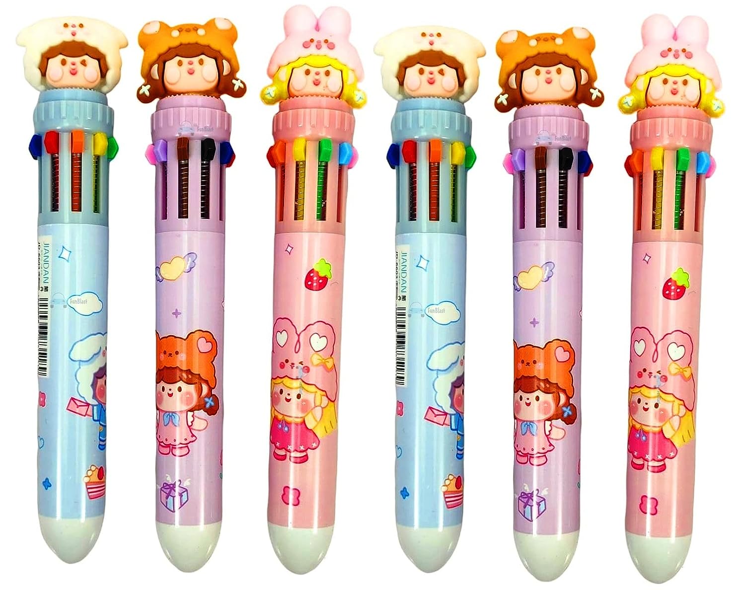 10 In 1 Pens For Kids Ball Pen Set For School & Office-Cartoon Pen For Office, School Stationery Items For Kids-Stationery Kit(Set Of 3)