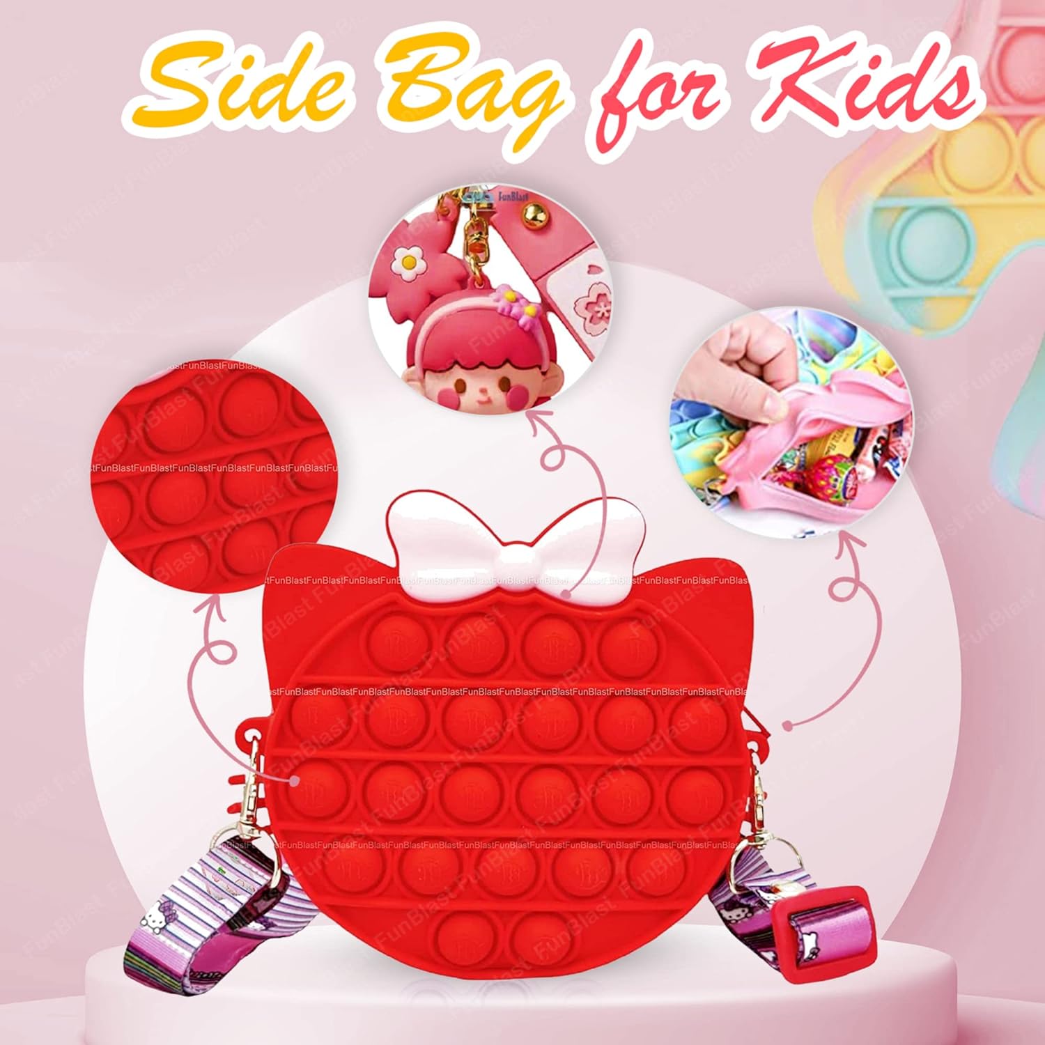 Pop It Sling Bag – Pop It Cross Body Bag for Kids, Pop It Purse for Girls, Birthday Gift for Girls