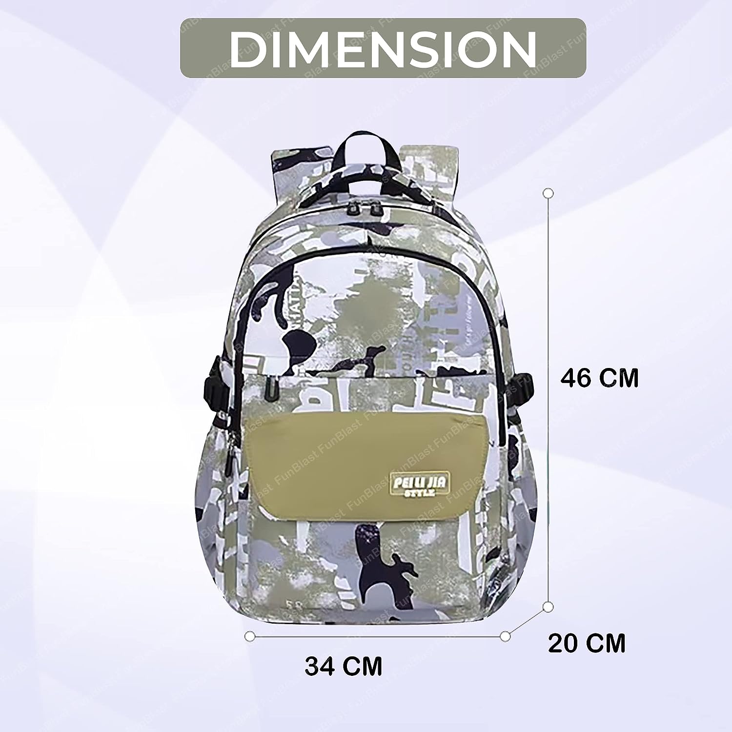 School Bags for Boys, Lightweight School and College Bags, Multipurpose Large Capacity Bag for Boys Girls Kids, Travel Bag, Picnic Bag (46 X 34 X 20 CM)