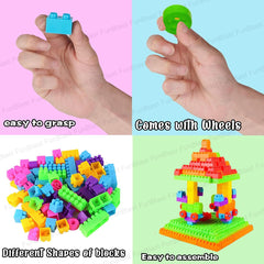 DIY Plastic Building Blocks for Kids Puzzle Games for Kids, Toys for Girls & Boys – 250+ Blocks with 38 Wheels