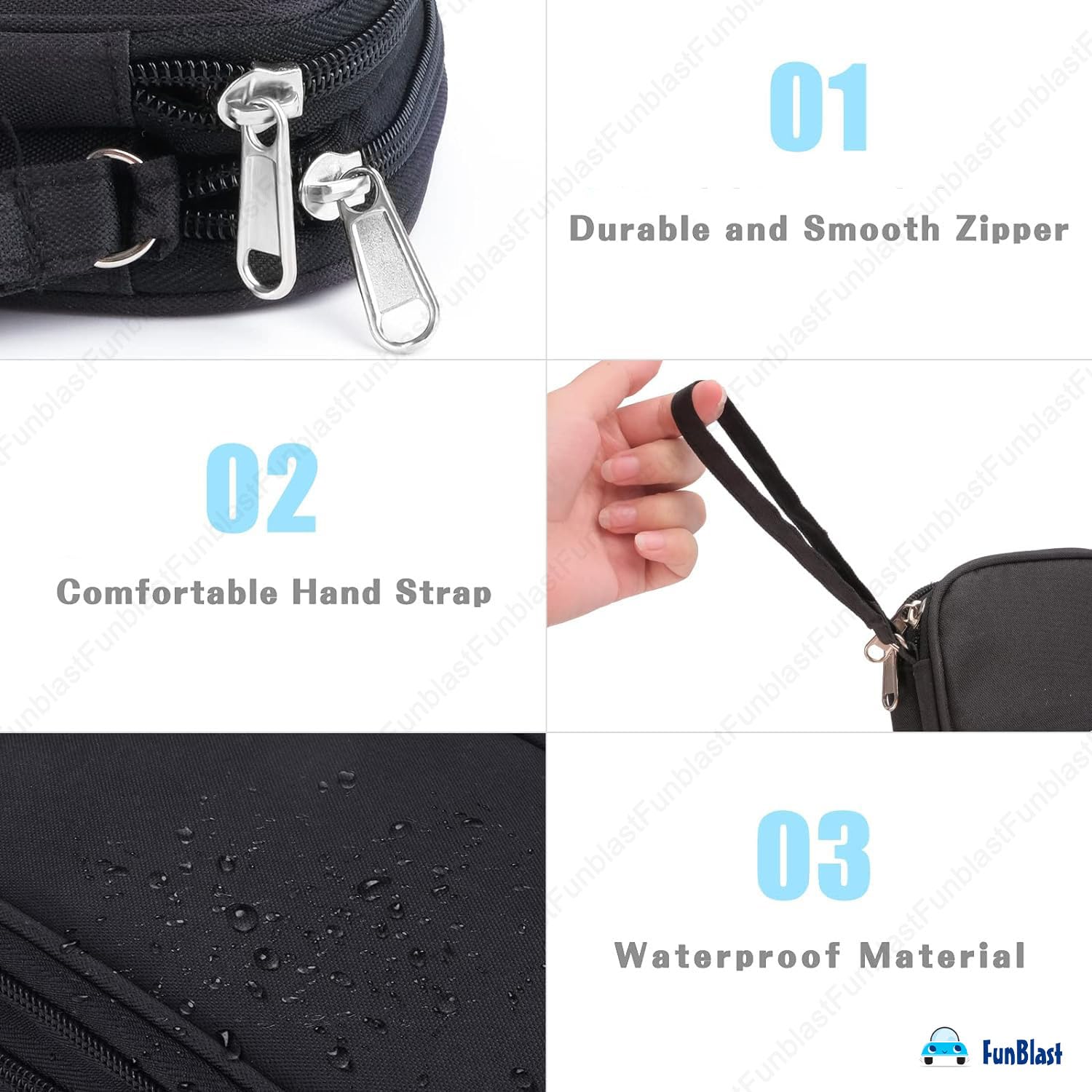 Travel Organizer Pouch with Mesh Pockets for Men and Women(Black)