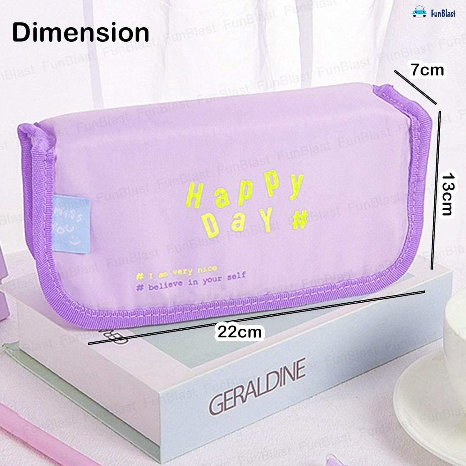 Multipurpose Zipper Stationary Organizer Pouch for Kids (Purple)