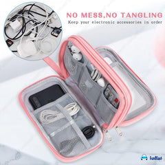 Travel Organizer Pouch with Mesh Pockets for Men and Women (Pink)