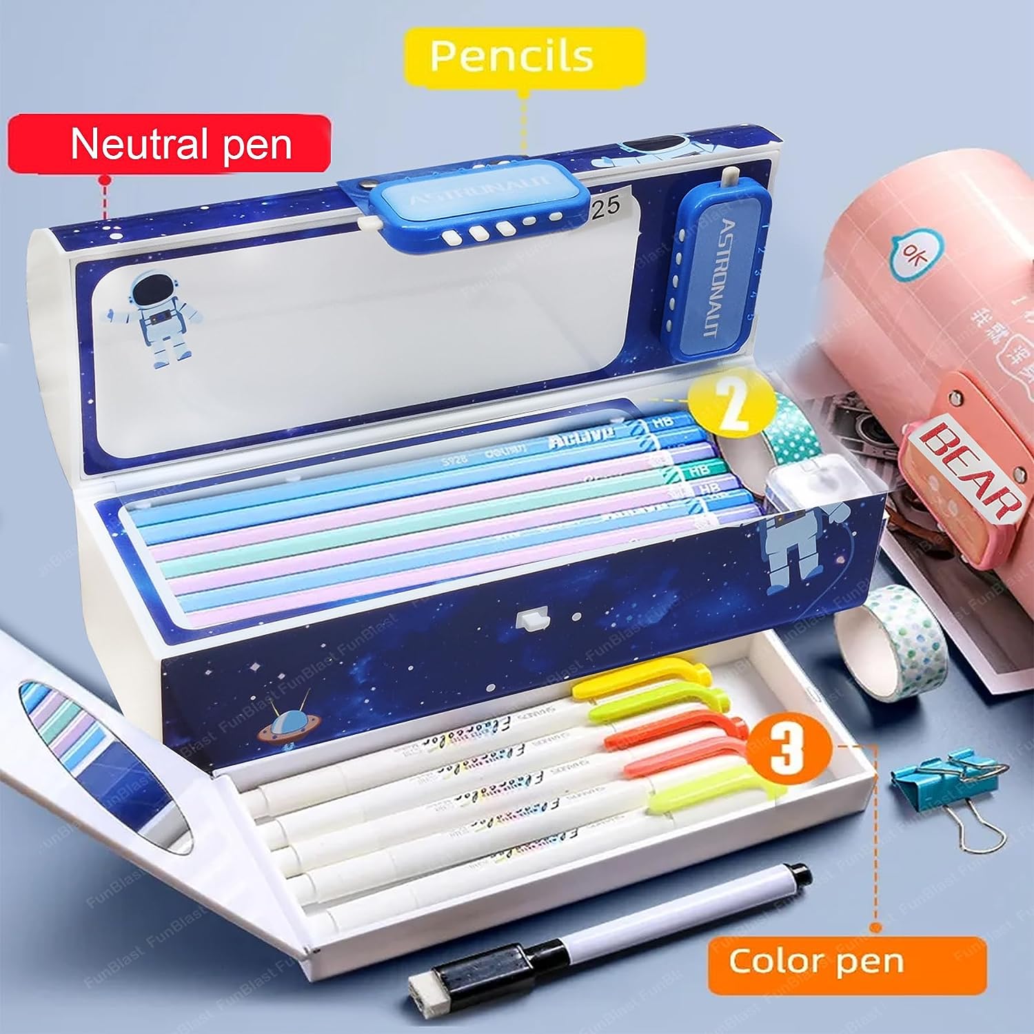 FunBlast Pencil Pouch for Kids - Pencil Box for Boys, Pen & Pencil