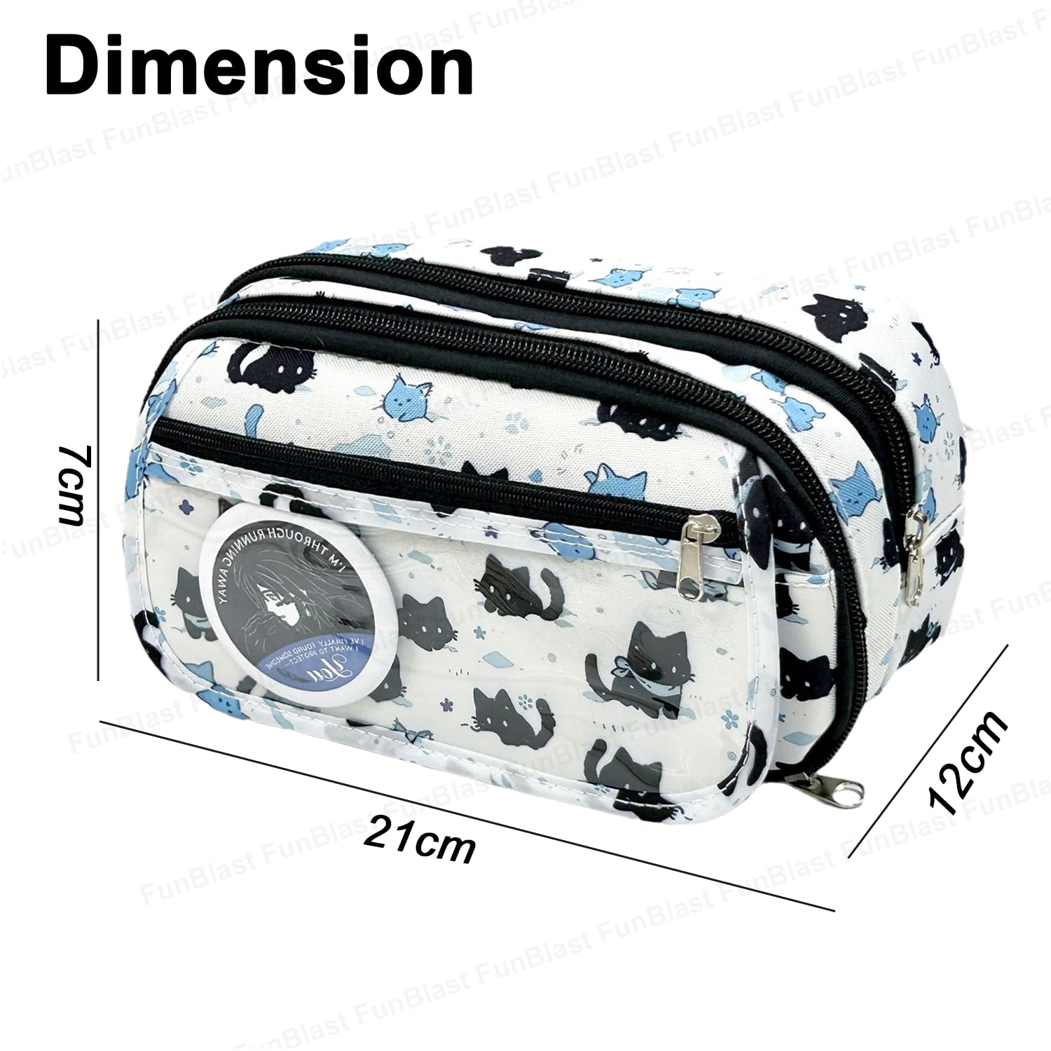 Cat Print Stationary Organizer Pouch for Kids & Adults