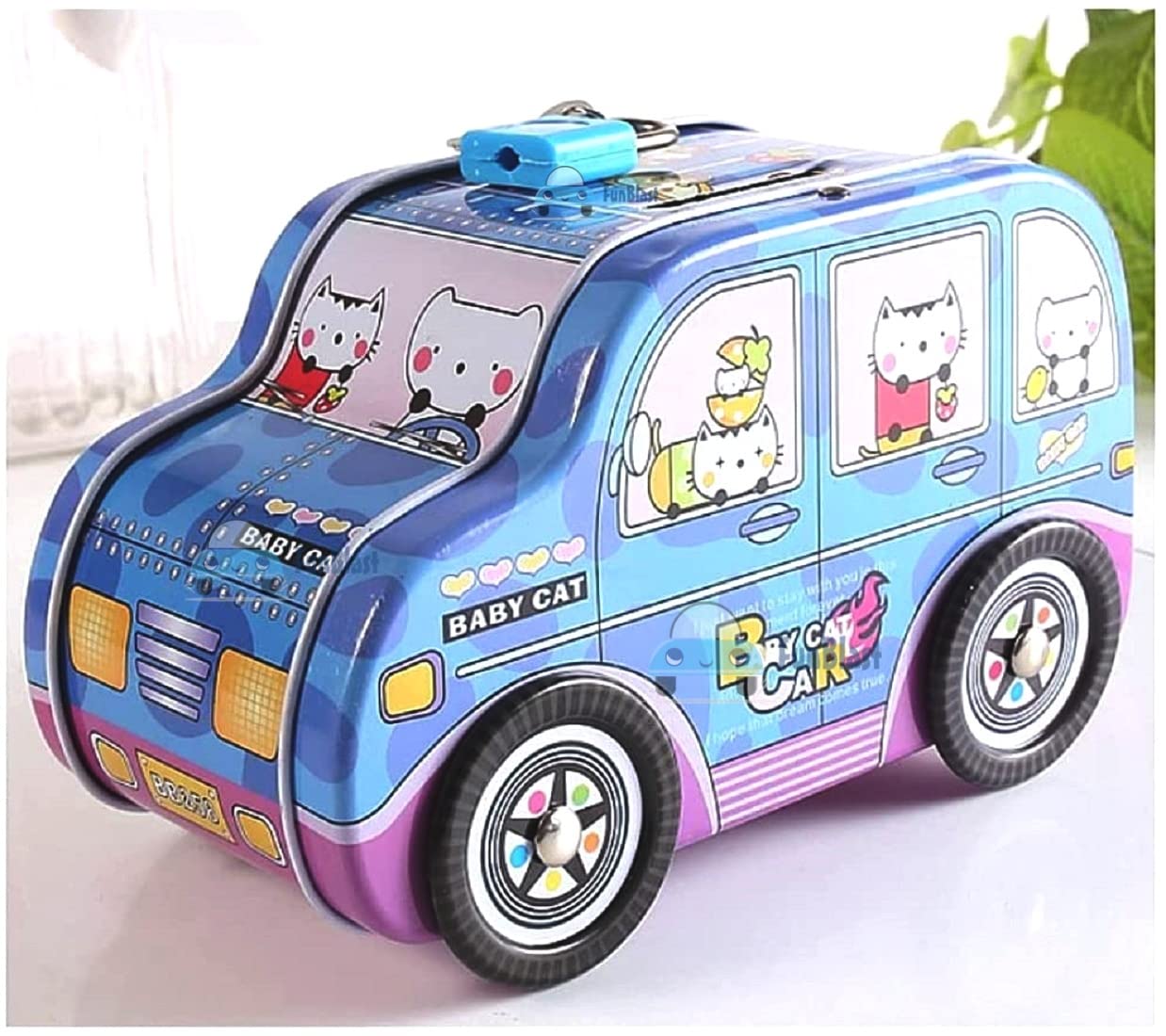 Piggy Bank - Car Shaped Coin Box with Moving Wheel for Kids, Piggy Bank for Kids, Coin Box for Kids, Money Bank for Kids